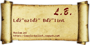 László Bálint névjegykártya