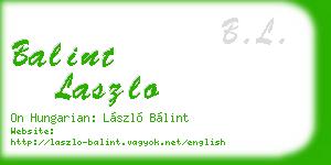 balint laszlo business card