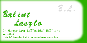 balint laszlo business card